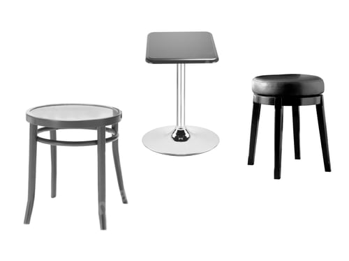 Preview: stools on a white background