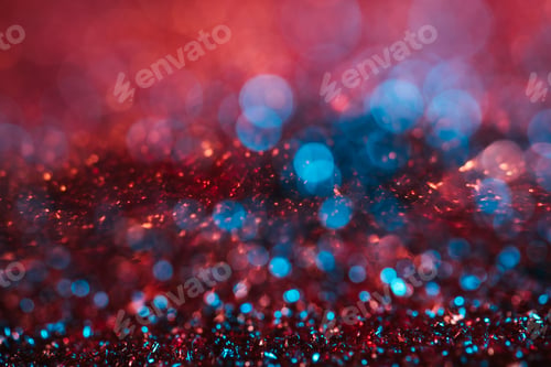 Preview: christmas background with pink and turquoise blurred glitter