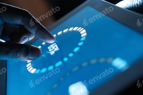 Preview: User Engaging with a Touchscreen Tablet Interface for Enhanced Interaction and Functionality