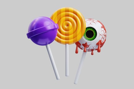 Preview: Tripartite lollipop arrangement varied shapes and patterns