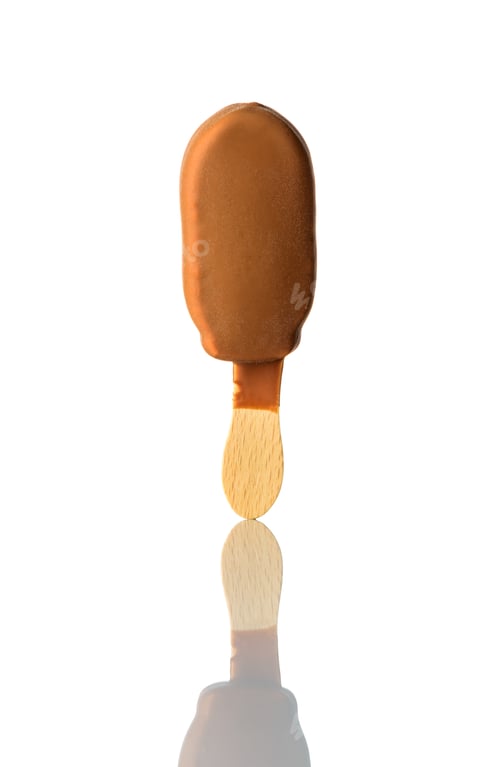 Preview: Chocolate Coated Ice Cream on White Background