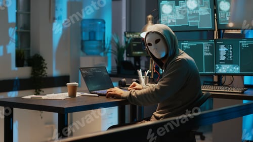 Preview: Cyber impostor with anonymous mask breaking security system