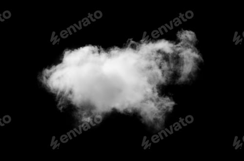 Preview: white clouds or smoke isolated on black background