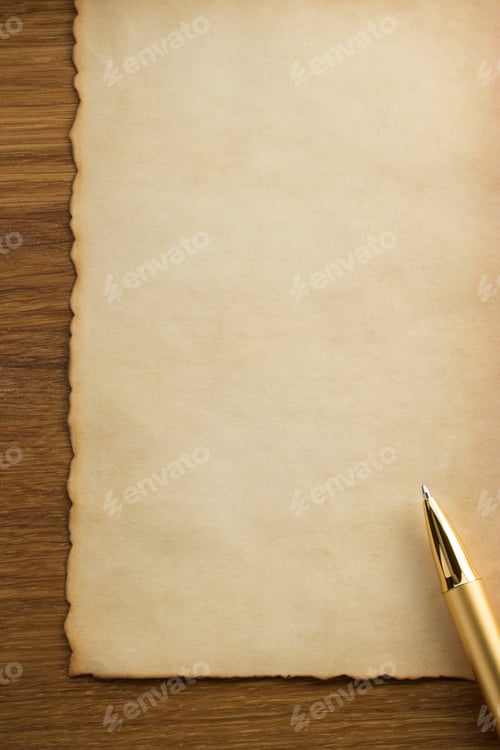 Preview: gold pen on parchment