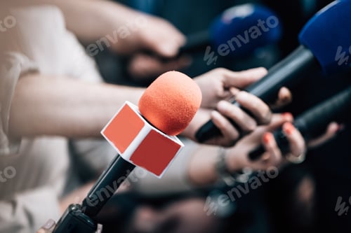 Preview: Media interview, a politician at media press conference.