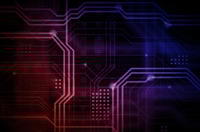 Preview: An abstract technological background consisting of a multitude of luminous guiding lines and dots