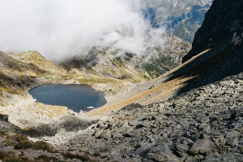 Preview: Calțun glacial lake from Făgăraș mountains, Romania.