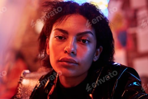 Preview: Face of young gorgeous African American woman looking at you