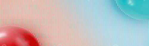 Preview: Panoramic shot of red and blue balloons on striped background