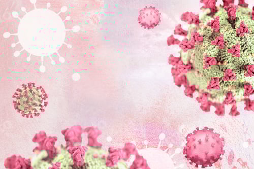 Preview: Coronavirus Molecular Model on a Pink Background
