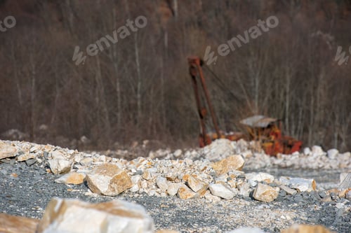 Preview: Old Abandoned Rusty Mining Machinery, Excavator