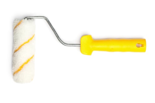 Preview: Paint Roller on White Background for Painting Project