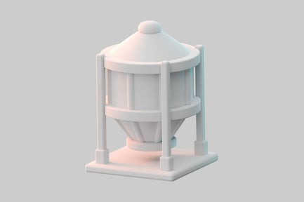 Preview: Minimalist grain silo tower asset