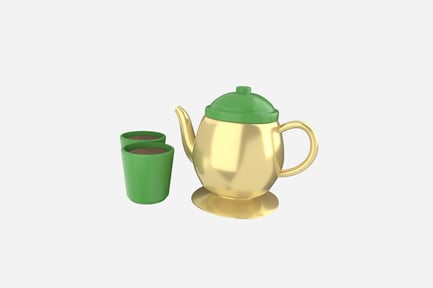Preview: Tea Pot and Cup 3D Illustration