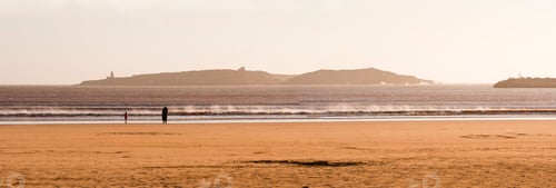 Preview: Panoramic photo of Essaouira beach and Mogador Island, Morocco, North Africa