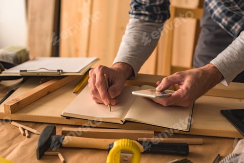 Preview: Carpenter Planning Project with Phone and Notepad