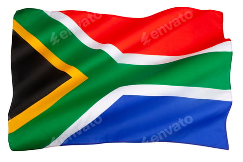 Preview: Flag of South Africa - Isolated on white for cut out