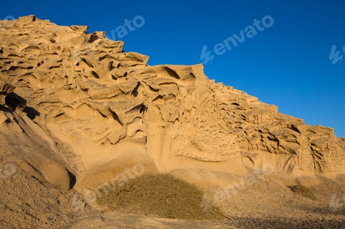 Preview: Vlychada beach volcanic ash sand rock formation on Santorini island in Greece
