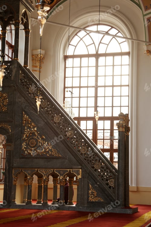Preview: Interior view of Aziziye Mosque. Ottoman architecture.
