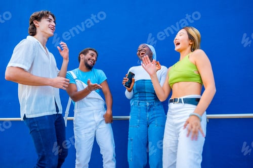 Preview: Friends having fun dancing and singing outdoors
