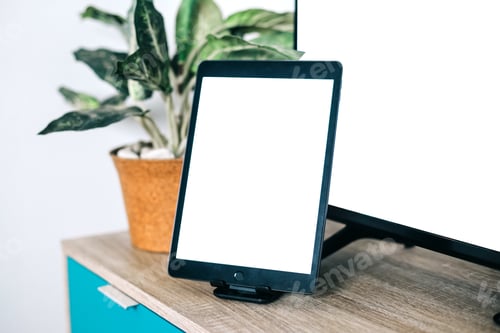 Preview: Place it - Mockup Digital Tablet Near TV