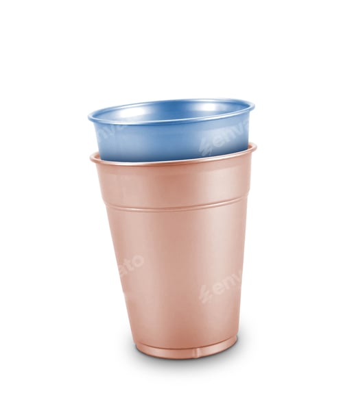 Preview: Two Plastic cups isolated