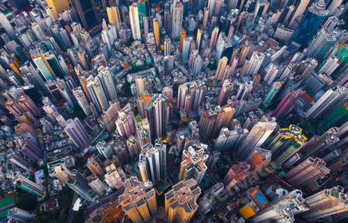 Preview: Hong Kong Downtown, China. Financial district in city in Asia. Skyscraper buildings