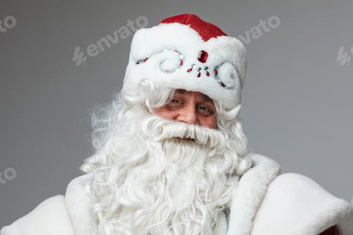 Preview: portrait of smiling santa claus in his suit