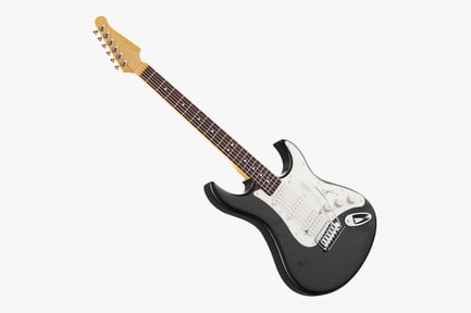 Preview: Classic Black Electric Guitar with White Pickguard