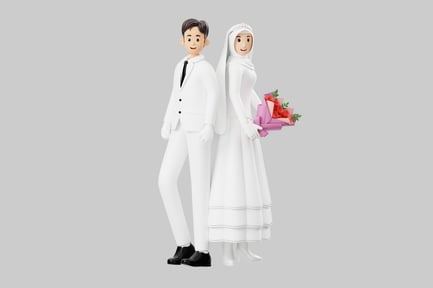 Preview: Cartoon wedding couple asset