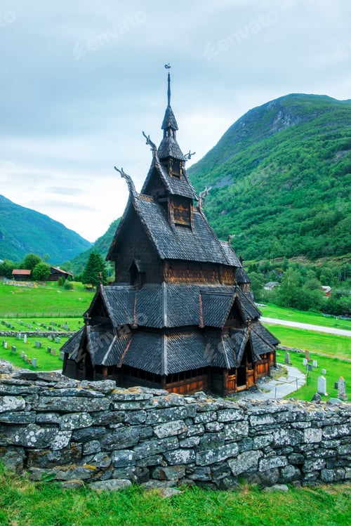 Preview: Old wooden Borgund Stave Church