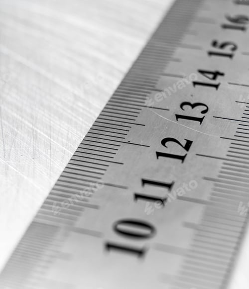 Preview: Ruler on the scratched metal background.
