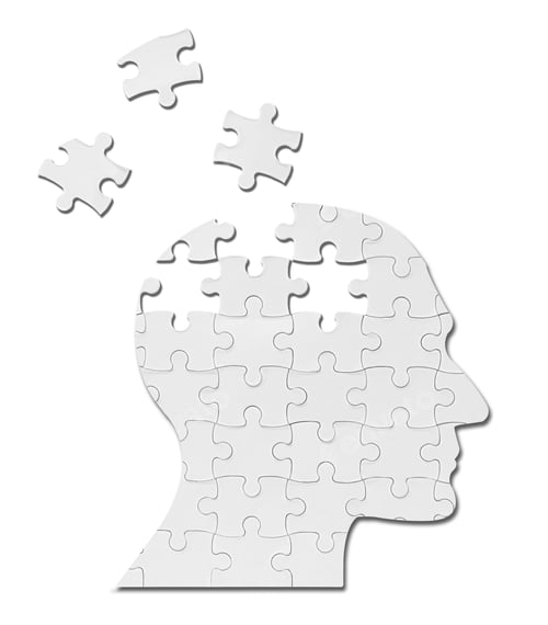 Preview: Close Up Of A Puzzle Game Parts On A Head Silhouette