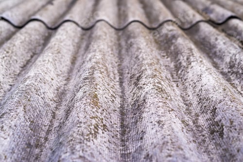 Preview: The Abstract Textured Background Closeup Of Wavy Asbestos-Cement Slate Of Gray Color