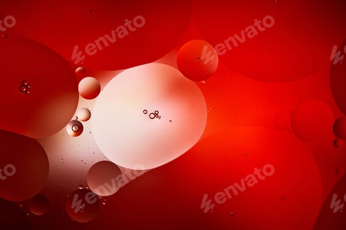 Preview: abstract red color background from mixed water and oil bubbles