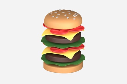 Preview: Cheeseburger 3D Illustration