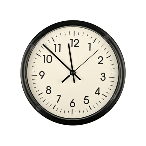 Preview: Black wall clock face isolated on white