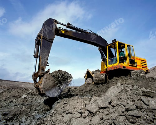 Preview: Mechanical excavator working in a quarry