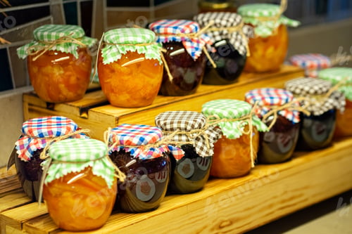 Preview: assorted jam marmalade in the glass jars