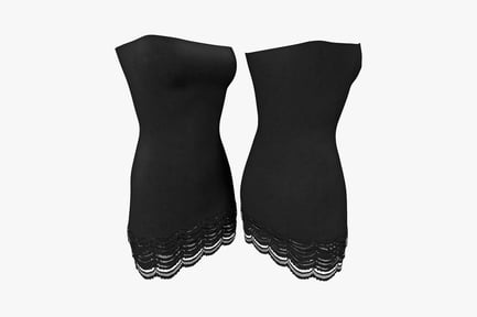 Preview: Dual view of black strapless corset tops