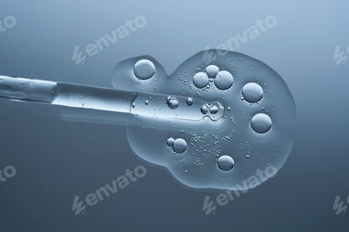 Preview: Anti-aging facial serum with a dropper on a blue background.