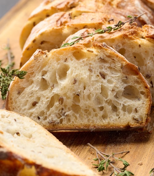 Preview: Sliced loaf with flax seeds and spices