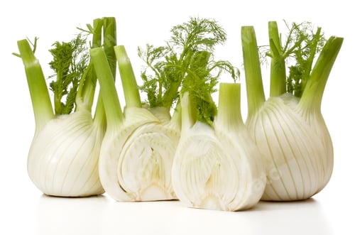 Vista previa: Fresh fennel bulb isolated on white background close up