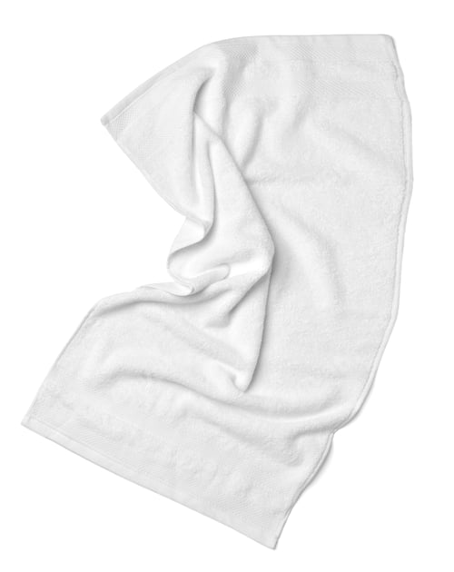 Wrinkled White Towel Isolated on White Background