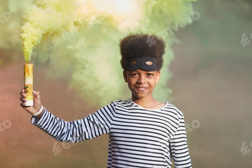 Preview: African-American Boy on Halloween