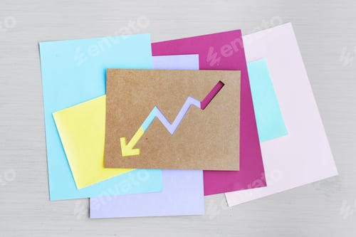 Preview: Down Arrow Graph on Brown Paper