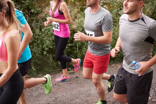 Preview: Group of young people on the jogging marathon