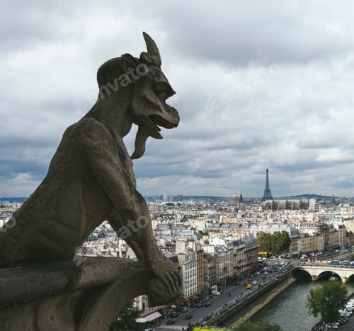 Preview: Gargoyle or chimera of Notre Dame de Paris