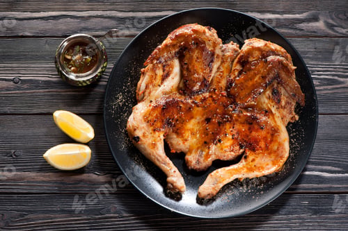 Preview: Grilled Roasted сhicken tabaka and hot tomato sauce