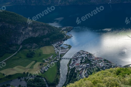 Preview: Beautiful scenery of Aurland fjord from the Stegastein view point